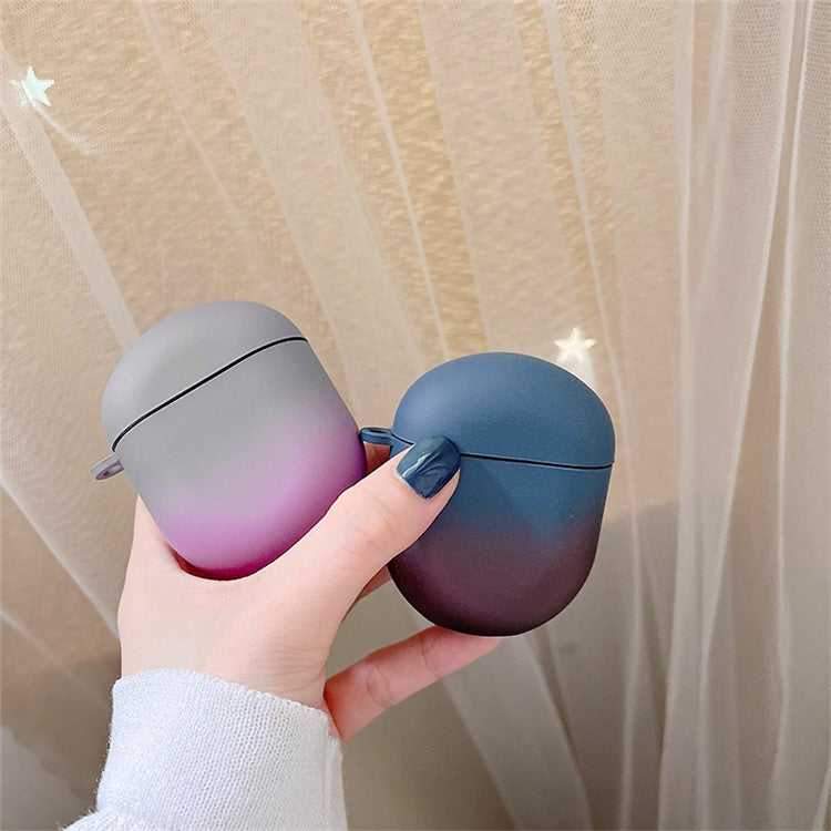 For Xiaomi Redmi Buds 4 Stylish Gradient Hard PC Anti-drop Matte Bluetooth Earphone Case Charging Box - Blue / Purple