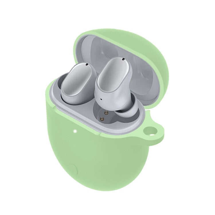 TWS Earphone Silicone Sleeve for Poco Buds Pro, Soft Protection Cover Case with Anti-lost Buckle - Matcha Green