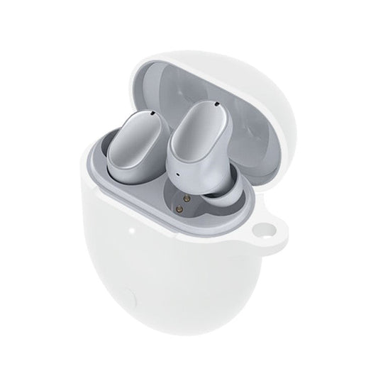 TWS Earphone Silicone Sleeve for Poco Buds Pro, Soft Protection Cover Case with Anti-lost Buckle - White