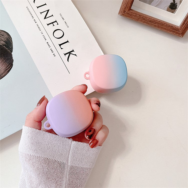 Gradient Matte Case for Baseus WM02 Bluetooth Headset Earbuds Protector Anti-fall Hard PC Shell - Pink  /  Blue