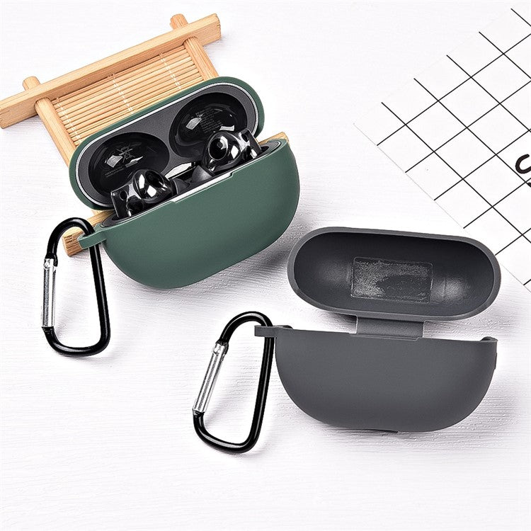 Silicone Case for Huawei FreeBuds Pro 2 All-inclusive Protection Earphone Case Bluetooth Headset Cover with Anti-Lost Buckle - Grey