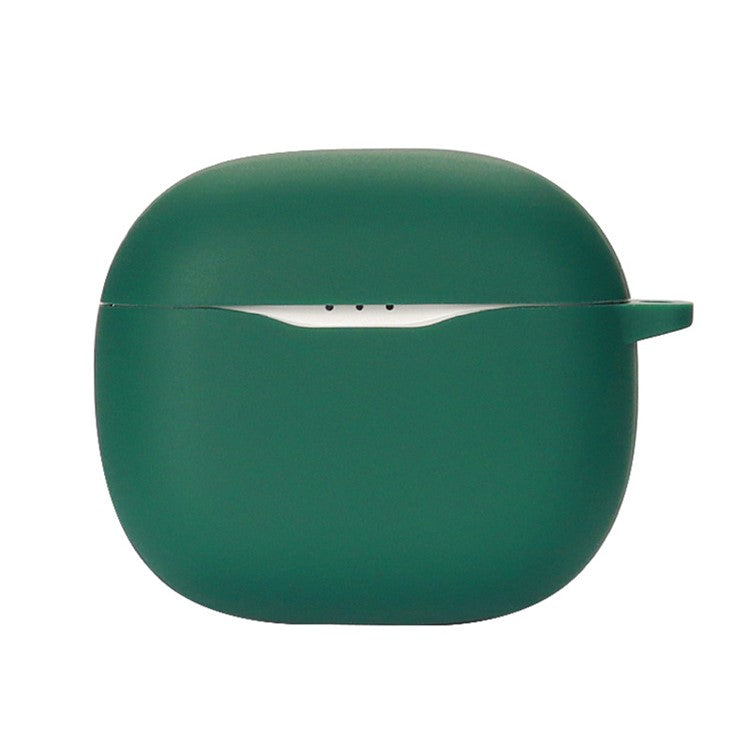 For JBL TUNE120 / 125TWS Silicone Cover Bluetooth TWS Earphone Protective Sleeve Case with Anti-lost Buckle - Blackish Green