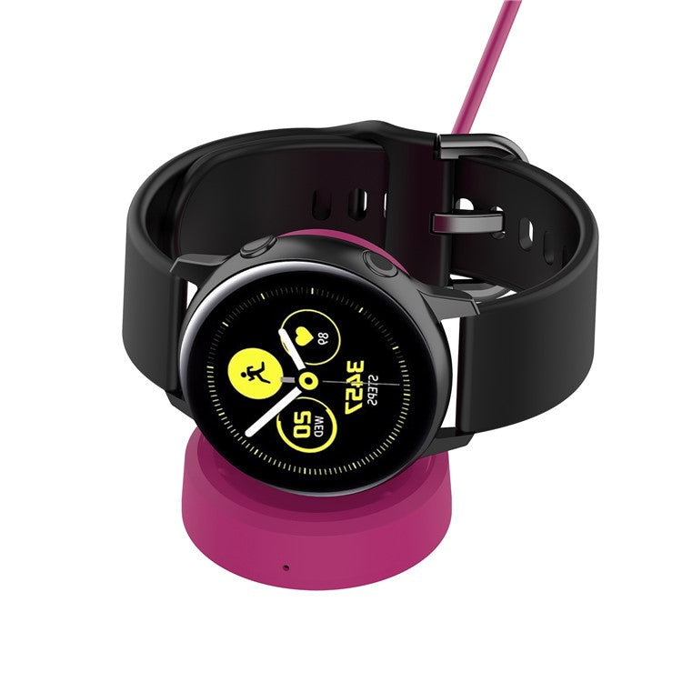 For Samsung Galaxy Watch 5 44mm / Watch 5 40mm / Watch 5 Pro 45mm Smartwatch Charger Stand Wireless Charging Dock with USB Cable - Rose