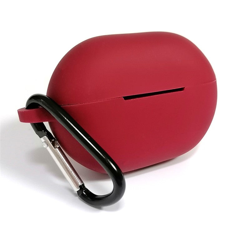 For Huawei FreeBuds Pro 2 Bluetooth Earphone Anti-scratch Silicone Case Protective Cover with Anti-lost Buckle - Wine Red