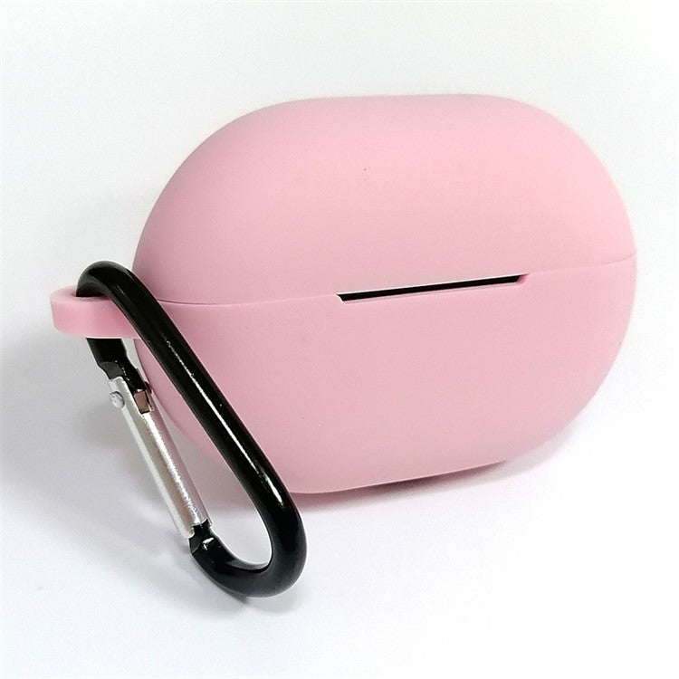 For Huawei FreeBuds Pro 2 Bluetooth Earphone Anti-scratch Silicone Case Protective Cover with Anti-lost Buckle - Pink