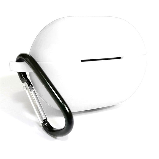 For Huawei FreeBuds Pro 2 Bluetooth Earphone Anti-scratch Silicone Case Protective Cover with Anti-lost Buckle - White