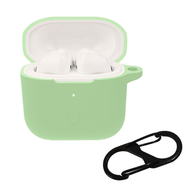 For Redmi Buds 3 Wireless Bluetooth Earphones Silicone Cover Protective Sleeve Case with Anti-lost Buckle - Matcha Green