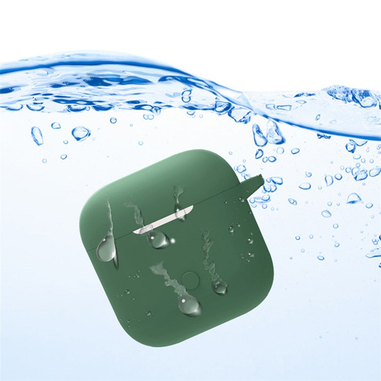 For Redmi Buds 3 Wireless Bluetooth Earphones Silicone Cover Protective Sleeve Case with Anti-lost Buckle - Matcha Green