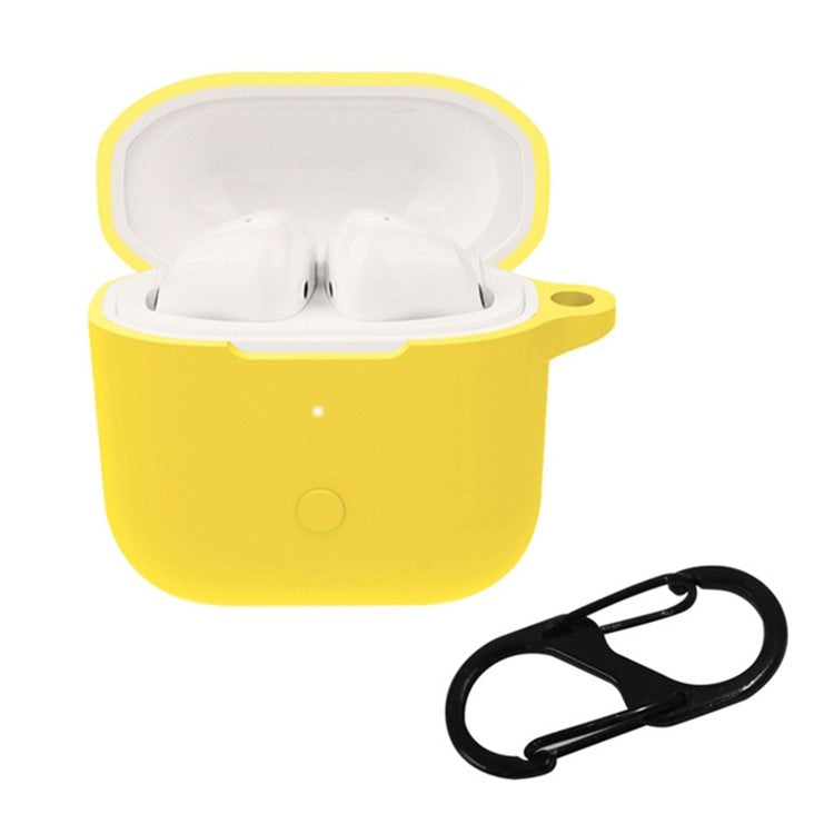 For Redmi Buds 3 Wireless Bluetooth Earphones Silicone Cover Protective Sleeve Case with Anti-lost Buckle - Yellow