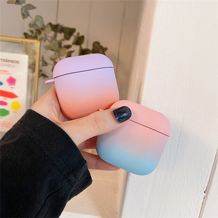 For Redmi Buds 3 Gradient Color Bluetooth Earphone Anti-drop Cover Matte Hard PC Protective Case - Blue / Purple