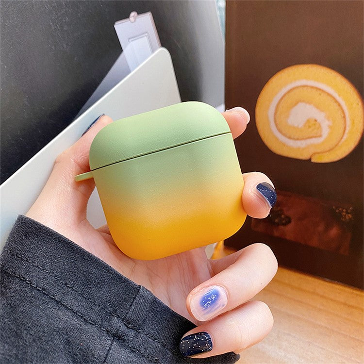 For Redmi Buds 3 Gradient Color Bluetooth Earphone Anti-drop Cover Matte Hard PC Protective Case - Green / Yellow