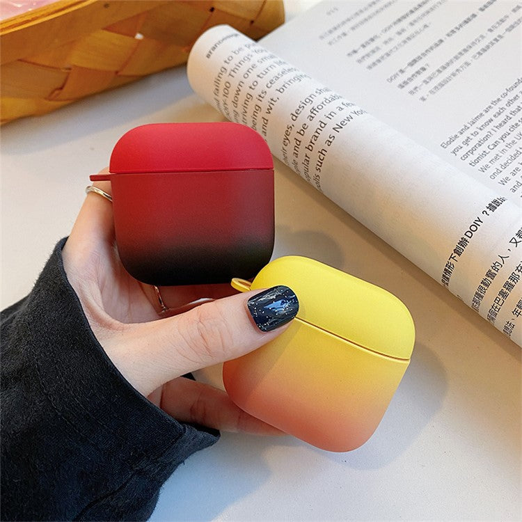 For Redmi Buds 3 Gradient Color Bluetooth Earphone Anti-drop Cover Matte Hard PC Protective Case - Red / Black