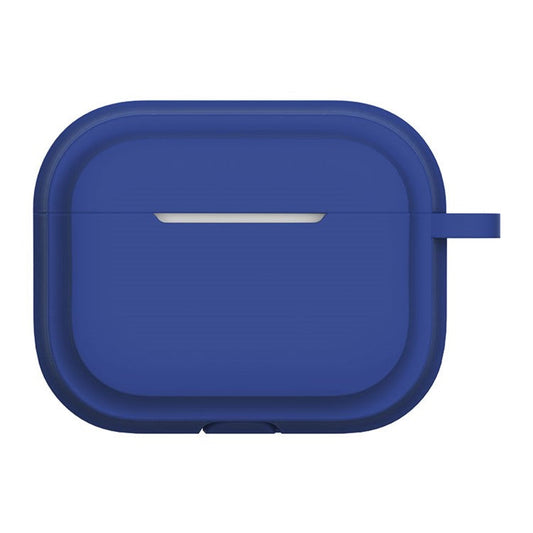 For AirPods Pro 2 Soft Silicone Skin Cover Full Protection Earphones Portable Carrying Case with Keychain Hook - Midnight Blue