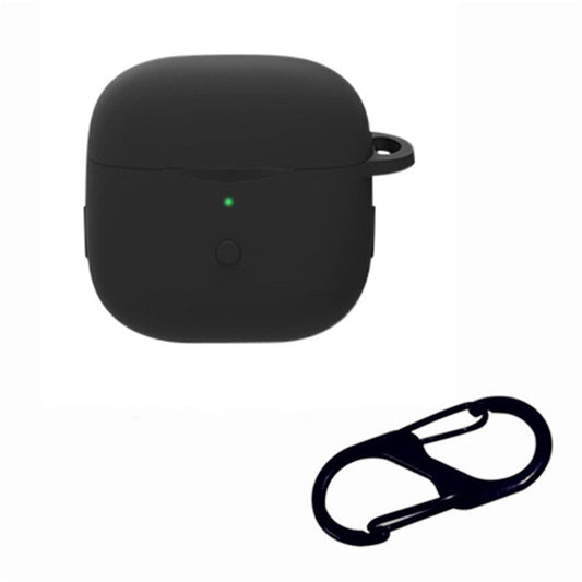Anti-shock Protection Case for SoundPEATS Air3 Earphone Charging Box, Silicone Soft Cover with Carrying Buckle - Black