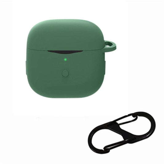 Anti-shock Protection Case for SoundPEATS Air3 Earphone Charging Box, Silicone Soft Cover with Carrying Buckle - Blackish Green