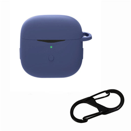 Anti-shock Protection Case for SoundPEATS Air3 Earphone Charging Box, Silicone Soft Cover with Carrying Buckle - Dark Blue