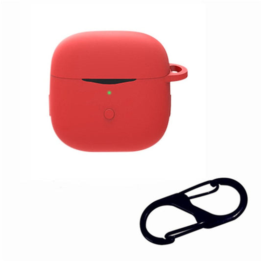 Anti-shock Protection Case for SoundPEATS Air3 Earphone Charging Box, Silicone Soft Cover with Carrying Buckle - Red