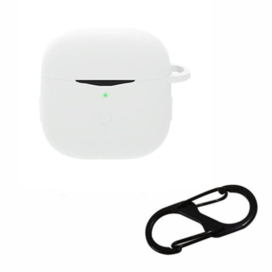 Anti-shock Protection Case for SoundPEATS Air3 Earphone Charging Box, Silicone Soft Cover with Carrying Buckle - White