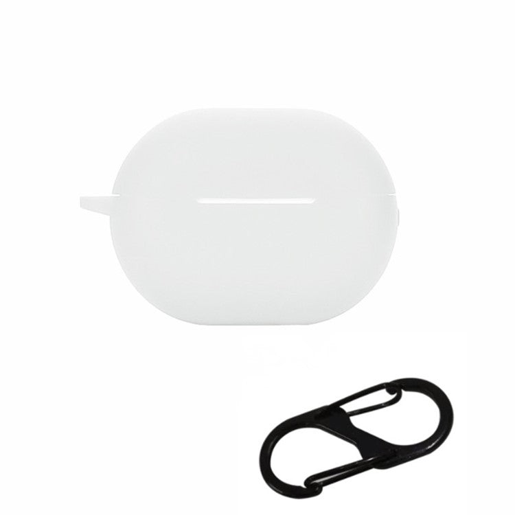 For Huawei FreeBuds Pro 2 Bluetooth Earphone Silicone Case Dust Plug Design Protective Cover with Anti-lost Buckle - White