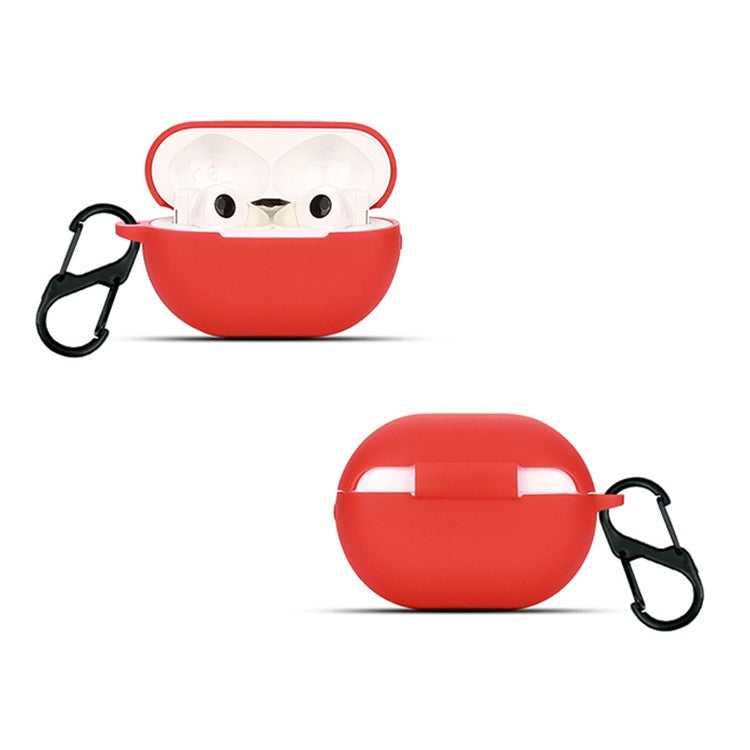 For Huawei FreeBuds Pro 2 Bluetooth Earphone Silicone Case Dust Plug Design Protective Cover with Anti-lost Buckle - White