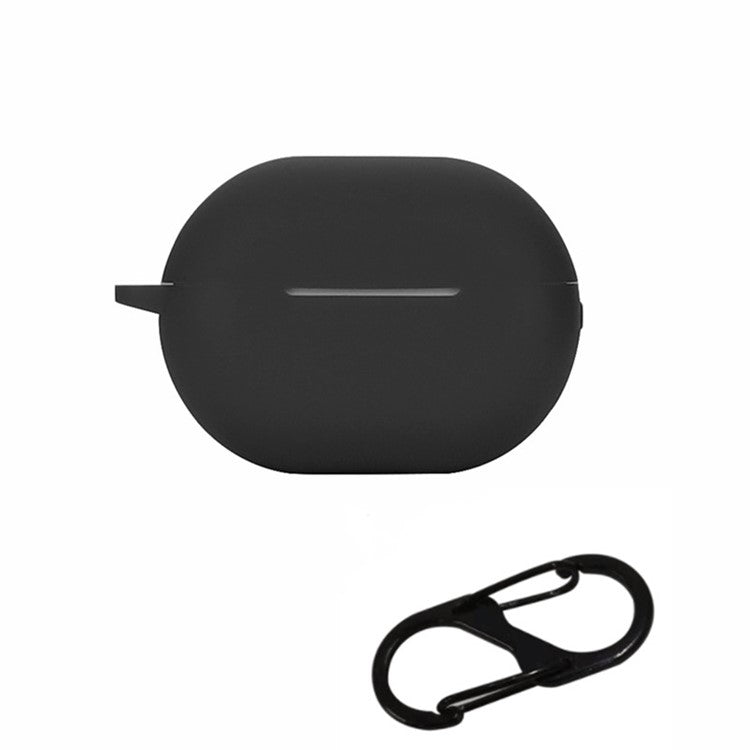 For Huawei FreeBuds Pro 2 Bluetooth Earphone Silicone Case Dust Plug Design Protective Cover with Anti-lost Buckle - Black