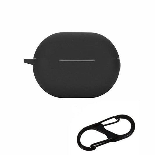 For Huawei FreeBuds Pro 2 Bluetooth Earphone Silicone Case Dust Plug Design Protective Cover with Anti-lost Buckle - Black