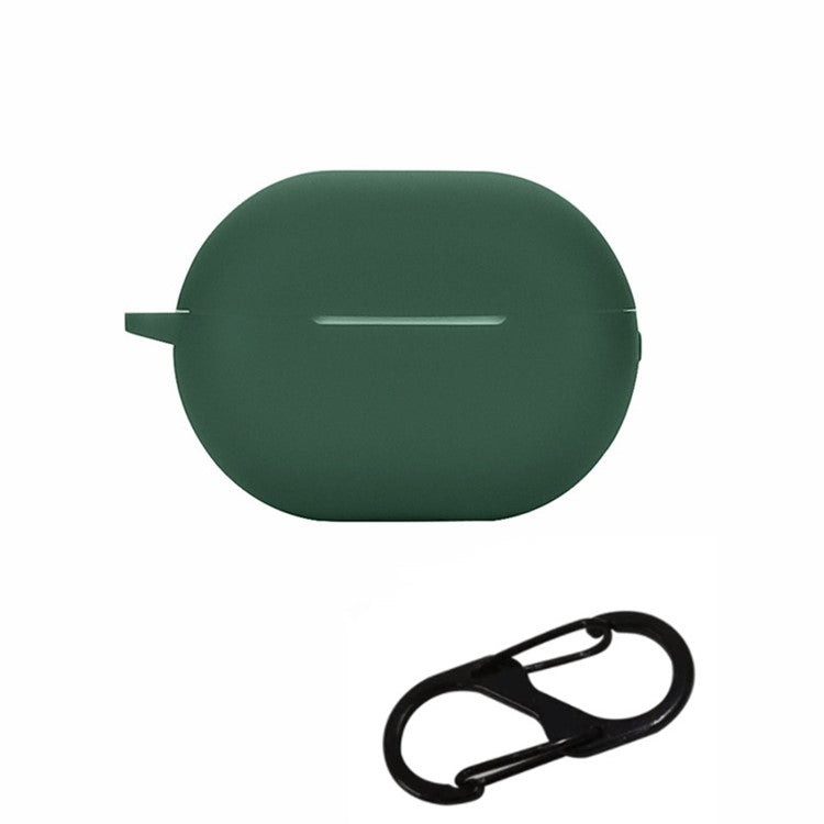 For Huawei FreeBuds Pro 2 Bluetooth Earphone Silicone Case Dust Plug Design Protective Cover with Anti-lost Buckle - Blackish Green