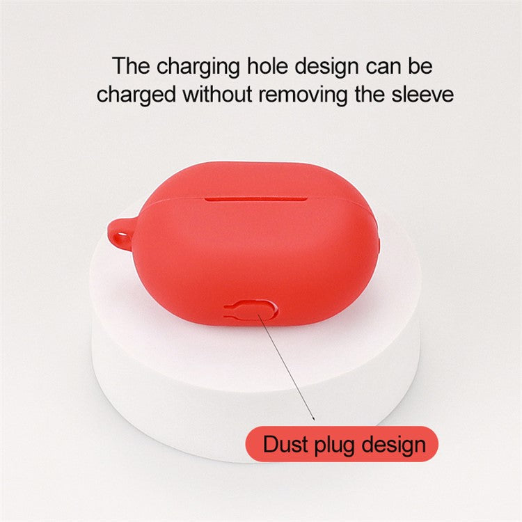 For Huawei FreeBuds Pro 2 Bluetooth Earphone Silicone Case Dust Plug Design Protective Cover with Anti-lost Buckle - Blackish Green