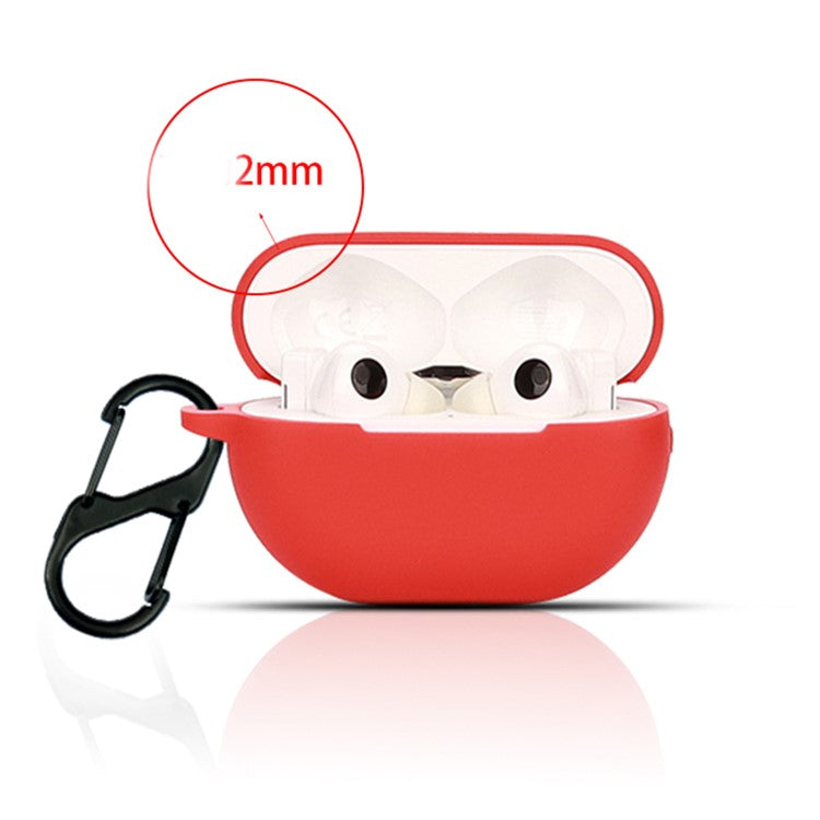 For Huawei FreeBuds Pro 2 Bluetooth Earphone Silicone Case Dust Plug Design Protective Cover with Anti-lost Buckle - Dark Blue