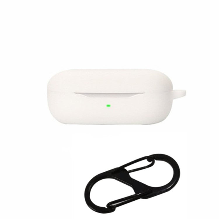 Drop Protection Case for Huawei FreeBuds SE Earphone Charging Box, Silicone Soft Cover with Carrying Buckle - White