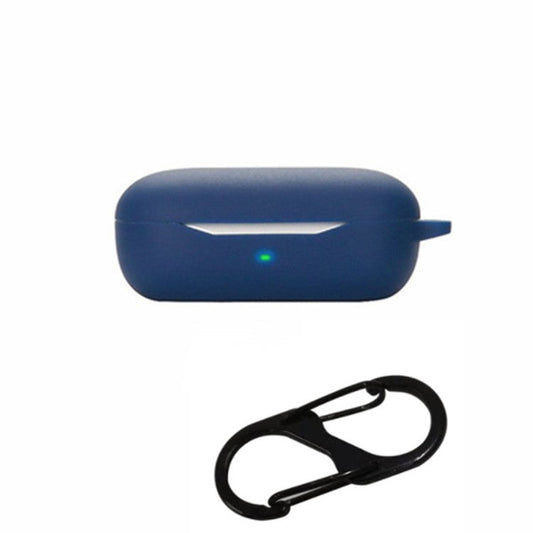 Drop Protection Case for Huawei FreeBuds SE Earphone Charging Box, Silicone Soft Cover with Carrying Buckle - Dark Blue