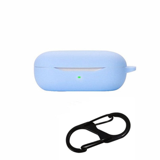 Drop Protection Case for Huawei FreeBuds SE Earphone Charging Box, Silicone Soft Cover with Carrying Buckle - Sky Blue