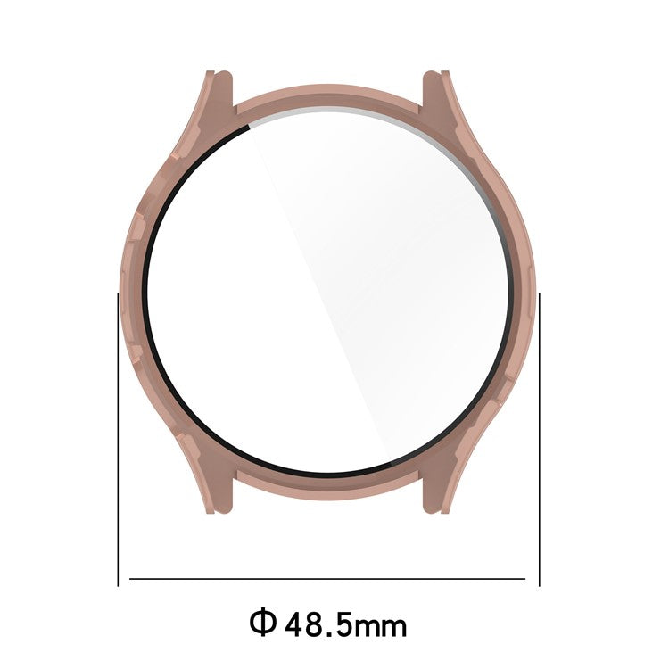 Anti-Scratch Hard PC Case for Xiaomi Watch S1 Pro Smart Watch Protective Case with Tempered Glass Screen Protector - Pink