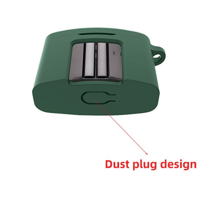 For FIIL CC Pro2 Silicone Case Bluetooth Earphone Anti-scratch Protective Cover with Anti-lost Buckle - Blackish Green