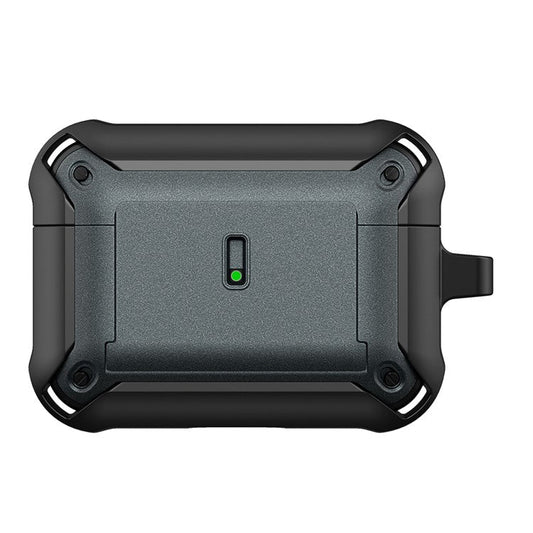 For Apple AirPods Pro Charging Case Cover Dual Color Protective Cover Slide Open TPU+PC Case - Black / Grey