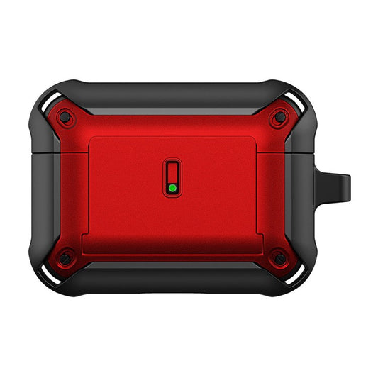 For Apple AirPods Pro Charging Case Cover Dual Color Protective Cover Slide Open TPU+PC Case - Black / Red