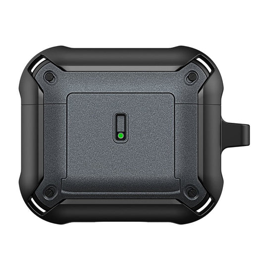 For Apple AirPods 3 Charging Case Cover Drop Proof Dual Color Protective Cover Slide Open TPU+PC Case - Black  /  Grey