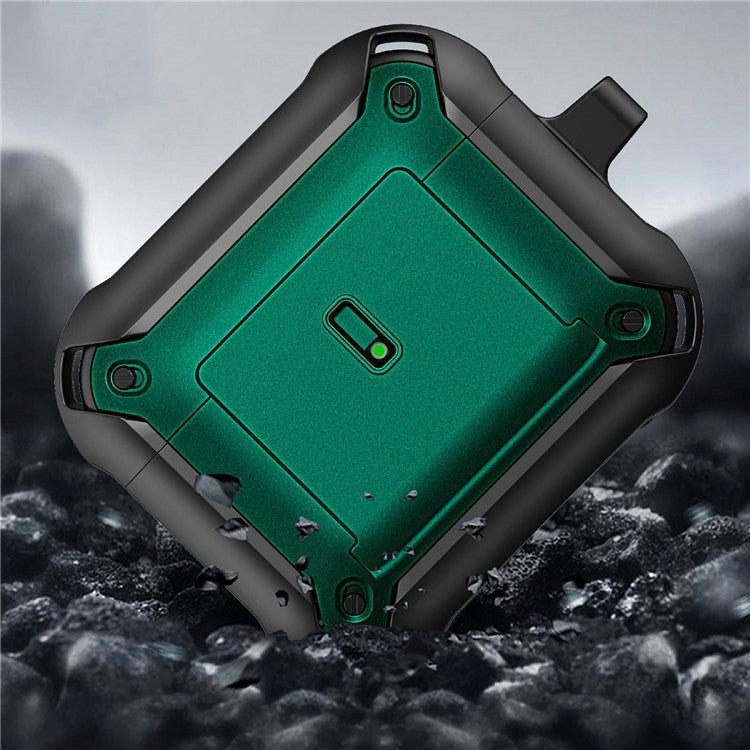 For Apple AirPods 3 Charging Case Cover Drop Proof Dual Color Protective Cover Slide Open TPU+PC Case - Black  /  Grey