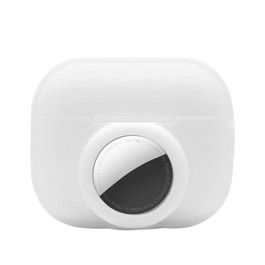 For Apple AirPods Pro 2 + for AirTag 2-in-1 Silicone Protective Cover Anti-drop Case (without Hanging Rope) - White
