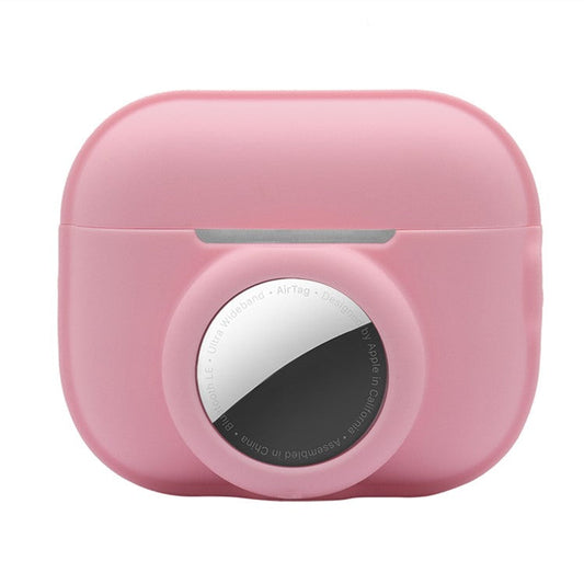 For Apple AirPods Pro 2 + for AirTag 2-in-1 Silicone Protective Cover Anti-drop Case (without Hanging Rope) - Pink