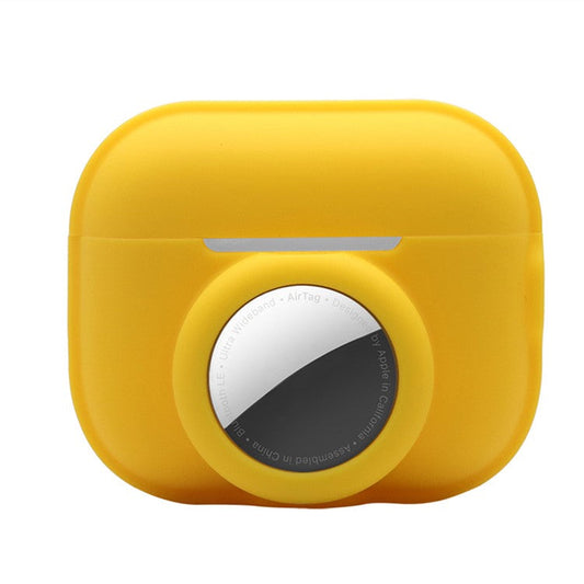 For Apple AirPods Pro 2 + for AirTag 2-in-1 Silicone Protective Cover Anti-drop Case (without Hanging Rope) - Yellow