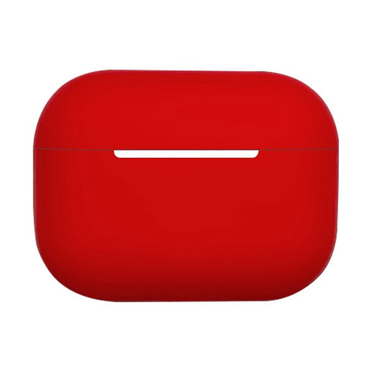 Solid Color Earbuds Silicone Case for Apple AirPods Pro 2, Bluetooth Earbuds Anti-scratch Protective Cover - Red