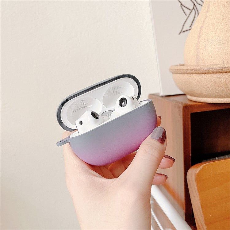 For Huawei FreeBuds Pro 2 Protective Hard PC Case Bluetooth Headset Charging Case Cover Gradient Color Matte Anti-Drop TWS Earphone Protector - Grey / Purple