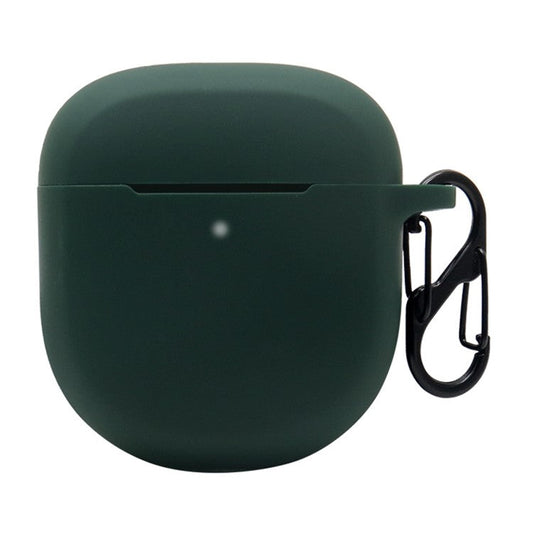 For Bose Quiet Comfort Earbuds II Protective Case Wireless Noise-canceling Headset Silicone Cover with Anti-Loss Hanging Buckle - Blackish Green