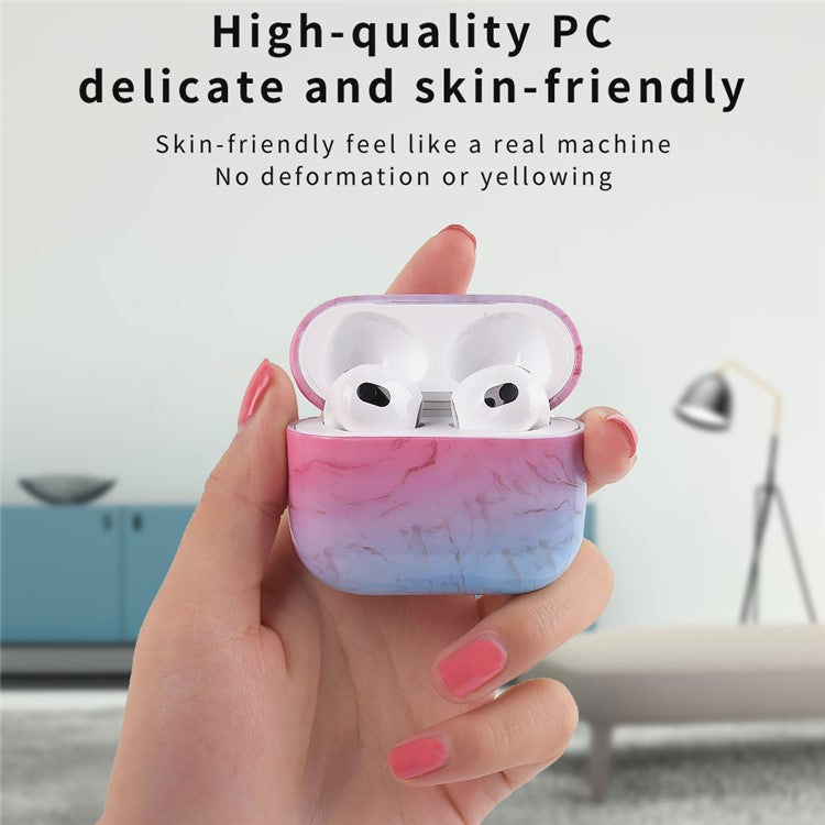 For Apple AirPods Pro (Gen 2) (USB-C) / Pro 2 Anti-drop Hard PC Earbud Case Marble Pattern Bluetooth Earphone Protective Cover - S02