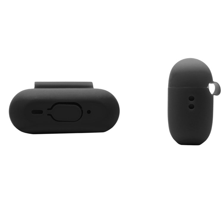 2.0mm Solid Color Silicone Case for Apple AirPods Pro 2, Bluetooth Earphone Anti-drop Cover with Hanging Strap - Midnight Green