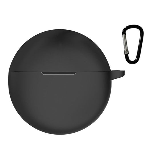 For Oppo Enco Air2i TWS Earphone Anti-dust Anti-drop Silicone Protective Cover with Anti-lost Buckle - Black