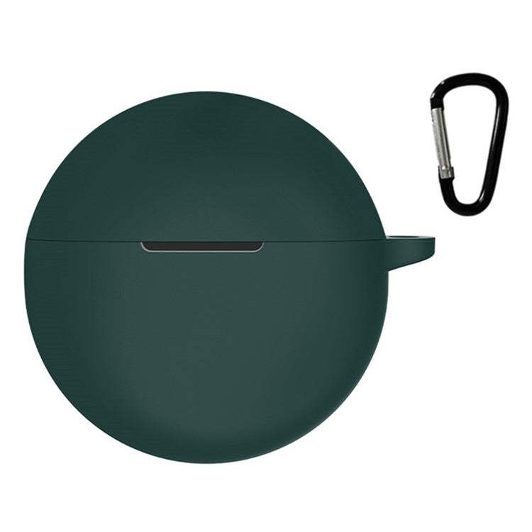 For Oppo Enco Air2i TWS Earphone Anti-dust Anti-drop Silicone Protective Cover with Anti-lost Buckle - Blackish Green