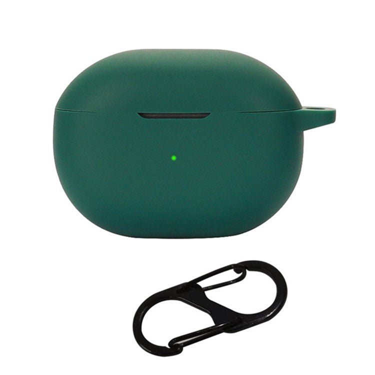 Drop Protection Sleeve for SOUNDPEATS Mini Earphone Charging Bin, Silicone Cover Case with Carrying Buckle - Blackish Green
