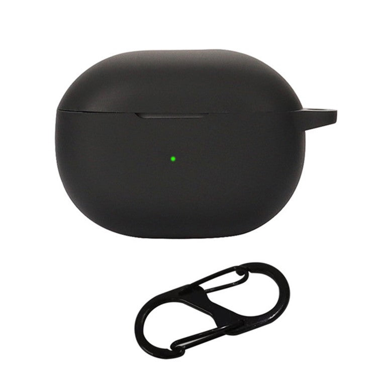 Drop Protection Sleeve for SOUNDPEATS Mini Earphone Charging Bin, Silicone Cover Case with Carrying Buckle - Black